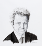 32930 Portret van Geert Wilders, geboren Venlo 1963, gemeenteraadslid te Utrecht voor de VVD (1997-1998), lid van de ...